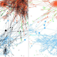 A section of the Star Wars character graph. The orange-red nodes are from Rise of the Empire Era (episodes 1-3), the blue nodes represent the Rebellion era (episodes 4-6), and the green ones represent both eras. Black nodes represent missing data. On the right, black nodes have been replaced by the best compromise using their neighbors.